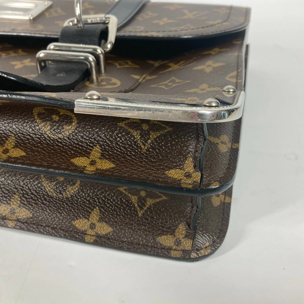 LOUIS VUITTON Macassar Brown Rally Briefcase Document Bag Tote Business Brown - Picture 6 of 15